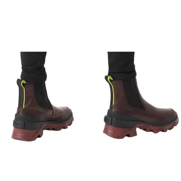 New In Box SOREL Brex Waterproof Chelsea Boots in New Cinder Black Sz 7 Leather - Picture 3 of 4